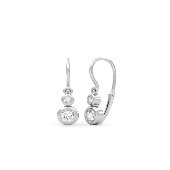 Couple, Dětské náušnice Lucy, bílé zlato se zirkony