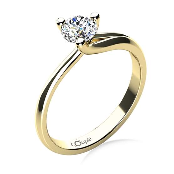 Okouzlující zásnubní prsten Mai, žluté zlato a velký briliant