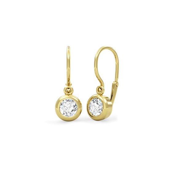 Dětské náušnice Anisha I, žluté zlato se zirkony