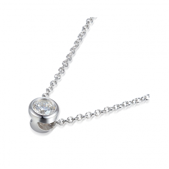 Gems, Elegantní náhrdelník Kirsty, bílé zlato s briliantem, délka: 45 cm, 3890110-0-45-99
