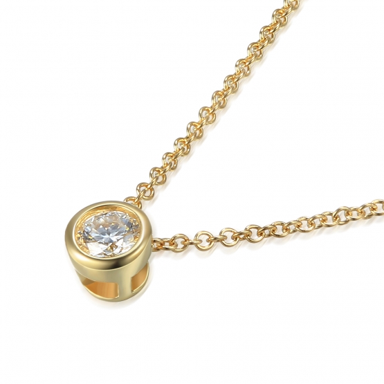 Gems, Elegantní náhrdelník Kirsty, žluté zlato s briliantem