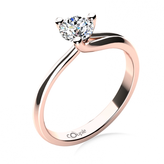 Couple, Okouzlující zásnubní prsten Mai, růžové zlato a zirkon