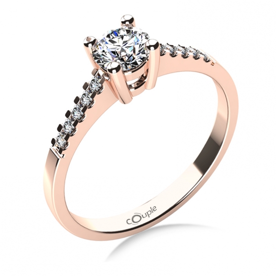 Zásnubní prsten Marcia v růžovém zlatě s brilianty