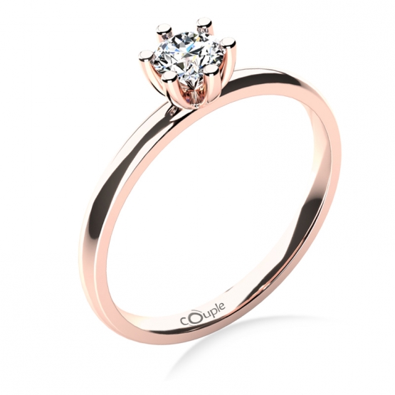 Zásnubní prsten Zoel, růžové zlato a zirkon