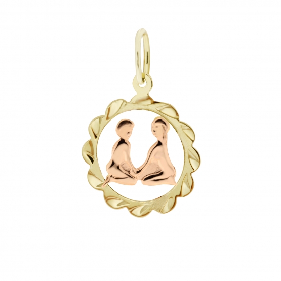 Luxur, Přívěsek znamení Vodnář – kytička ze žlutého zlata, Symbol: Blíženci, 585-32-2-0062.5ZC0.0.00.000.21.BLI