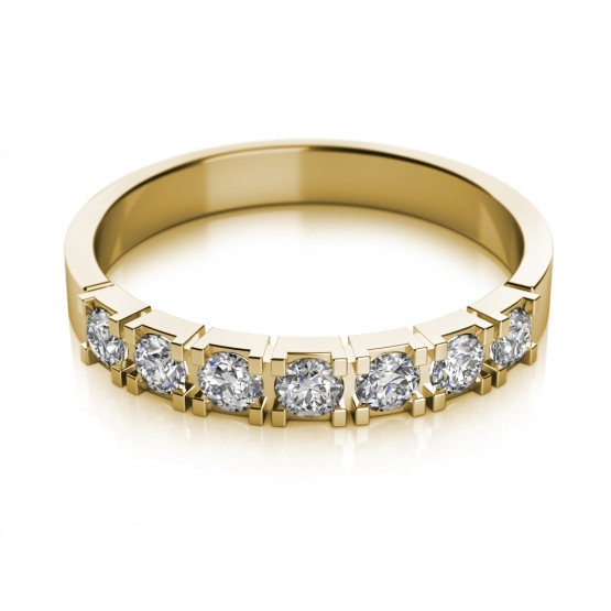 Zajímavý prsten Alexis, žluté zlato s brilianty