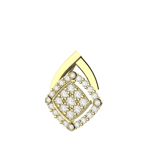 Couple, Přívěsek Kostka, žluté zlato se zirkony