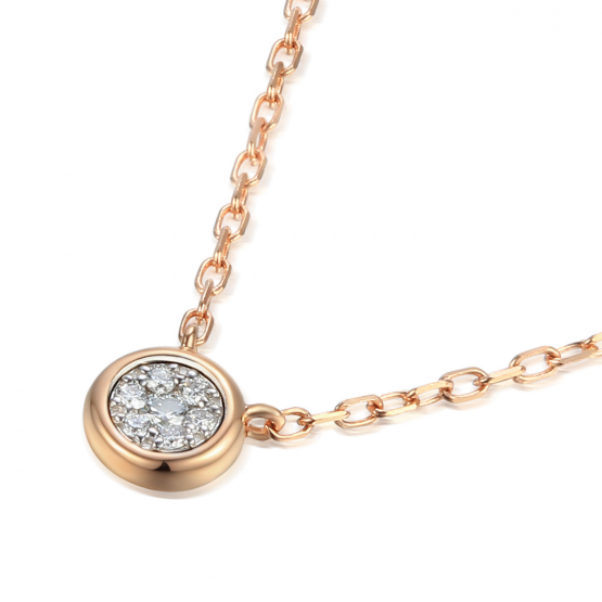 Gems, Elegantní náhrdelník Maila, růžové zlato s brilianty
