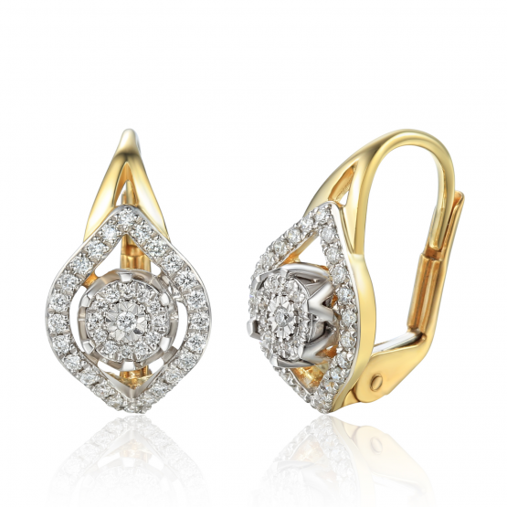 Gems, Diamantové náušnice Bellona, kombinované zlato s brilianty