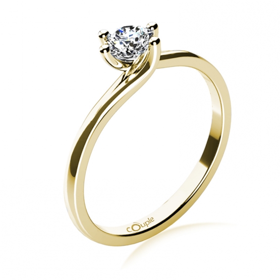 Patric – zásnubní prsten ze žlutého zlata s výrazným briliantem
