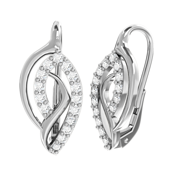 Noblesní náušnice Gina, bílé zlato se zirkony