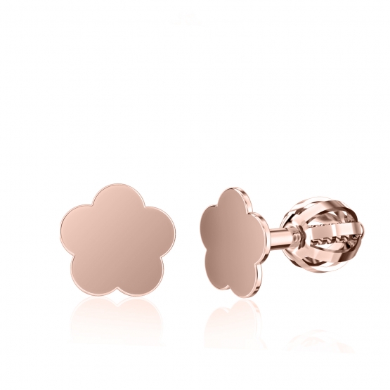 Couple, Minimalistické náušnice IDOL Bloom, růžové zlato, 6680573-4-0-0