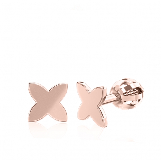 Couple, Minimalistické náušnice IDOL Star, růžové zlato, 6680578-4-0-0