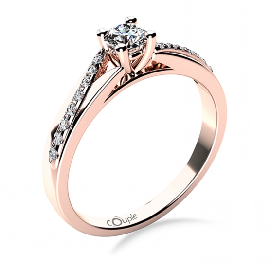 Couple, Luxusní zásnubní prsten Beatrice, růžové zlato a brilianty
