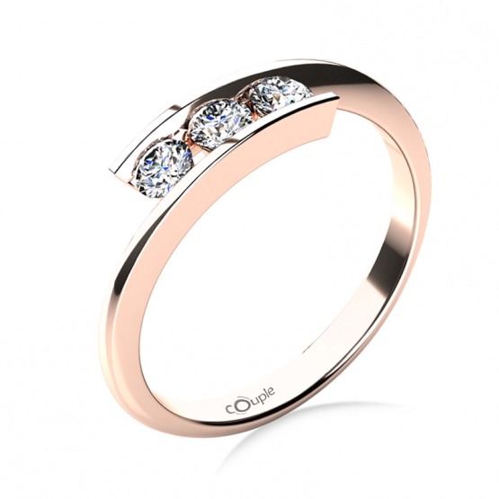 Zásnubní prsten Seraphine, růžové zlato a zirkony