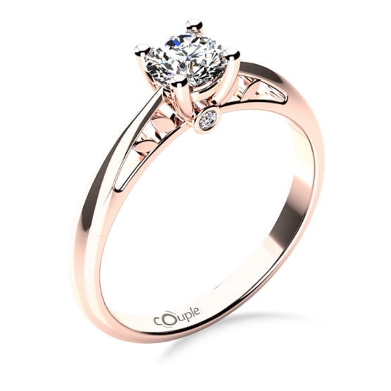 Zásnubní prsten Jodie, růžové zlato a brilianty