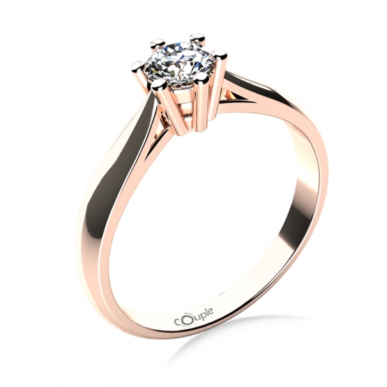 Zásnubní prsten Aimee, růžové zlato a velký briliant