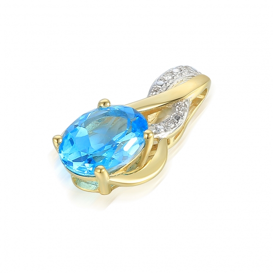 Gems, Podmanivý přívěsek Allegra, kombinované zlato s brilianty a modrým topazem (blue topaz), 3824555-5-0-93