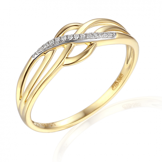 Vkusný prsten Gianna, kombinované zlato s brilianty