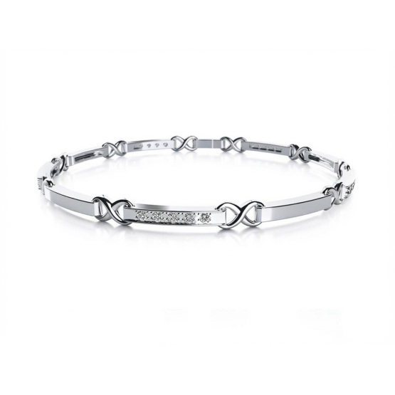 Zlatý náramek Daia, bílé zlato se zirkony