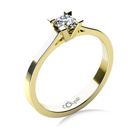 Zásnubní prsten Olla, žluté zlato s briliantem