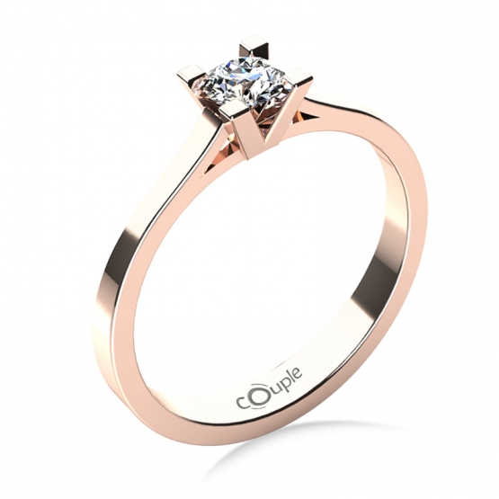 Zásnubní prsten Olla, růžové zlato s briliantem