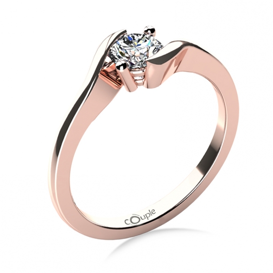 Couple, Zásnubní prsten Tanya, růžové zlato se zirkonem, vel.: 57, ø18,1 mm, 6864056-4-57-1