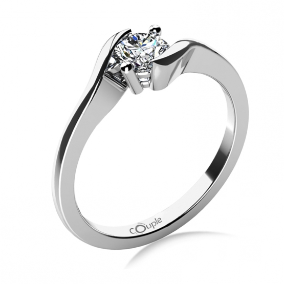 Couple, Zásnubní prsten Tanya, bílé zlato s briliantem, vel.: 52, ø16,6 mm, 6869053-0-52-99