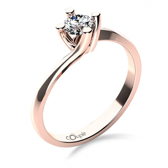 Zásnubní prsten Sivan, růžové zlato s briliantem