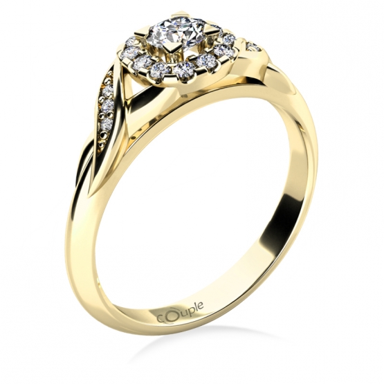 Zásnubní prsten Olympia, žluté zlato s brilianty