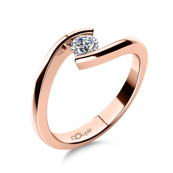 Couple, Minimalistický zásnubní prsten Freya s diamantem, vel.: 52, ø16,6 mm, 6868059-4-52-99