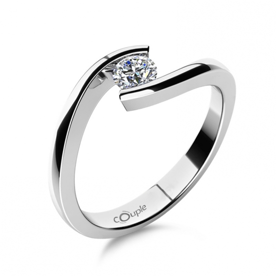 Couple, Minimalistický zásnubní prsten Freya s diamantem, vel.: 54, ø17,2 mm, 6869059-0-54-99