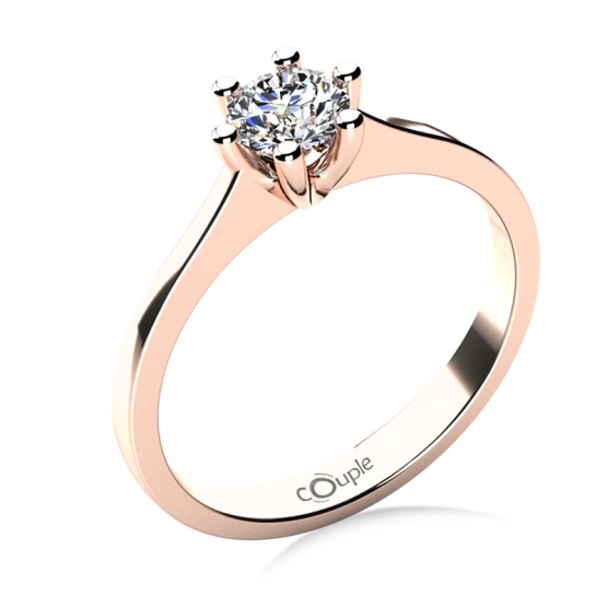 Oblíbený zásnubní prsten Layla, růžové zlato a briliant