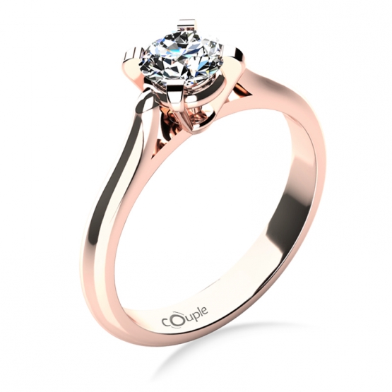 Zásnubní prsten Grace, růžové zlato s briliantem