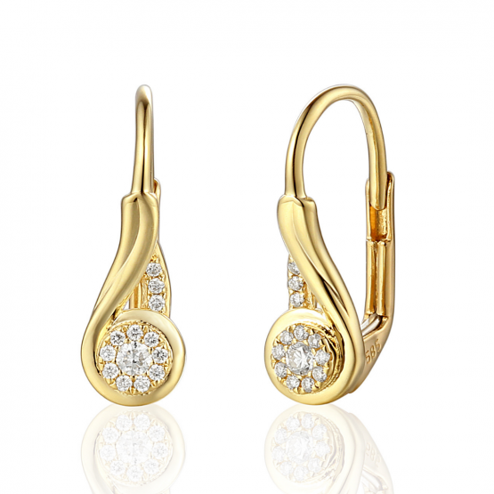 Gems, Diamantové náušnice Mathilde, žluté zlato s brilianty