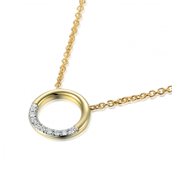 Diamantový náhrdelník Emory, žluté a bílé zlato s brilianty