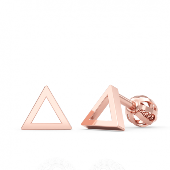 Couple, Minimalistické náušnice IDOL Triangle v růžovém zlatě