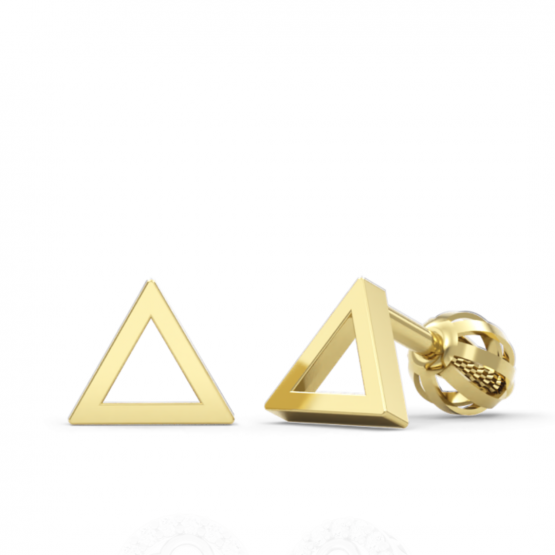 Couple, Minimalistické náušnice IDOL Triangle ve žlutém zlatě, 6630583-0-0-0
