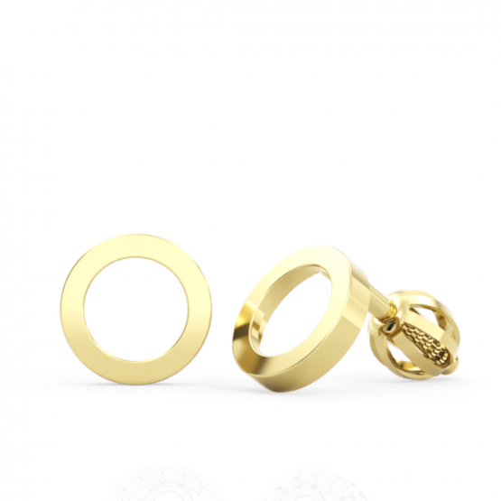 Couple, Minimalistické náušnice IDOL Circle II ve žlutém zlatě, 6630572-0-0-0