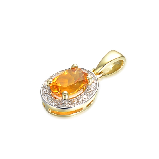 Gems, Diamantový přívěsek Gwen II, kombinované zlato s brilianty a citríny