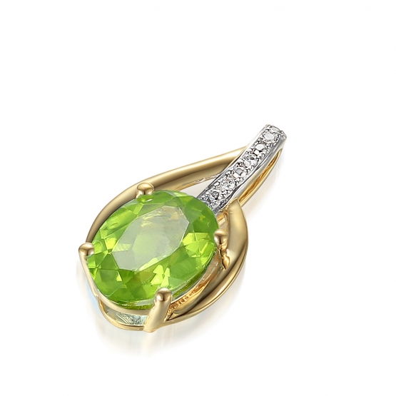 Gems, Diamantový přívěsek Monroe, kombinované zlato s brilianty a peridotem (olivínem)