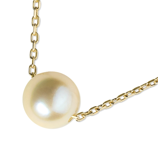Decentní náhrdelník Moti, žluté zlato a perla