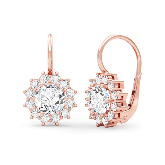 Couple, Elegantní náušnice Dion, růžové zlato se zirkony