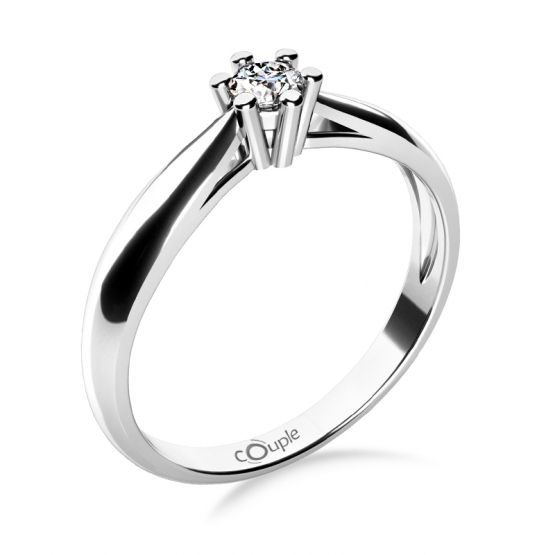 Couple, Nadčasový zásnubní prsten Nyla, bílé zlato s brilianty