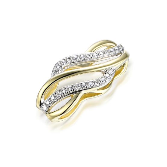 Gems, Elegantní diamantový přívěsek Caroline, kombinované zlato a brilianty