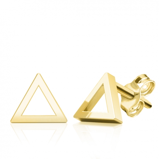 Minimalistické náušnice IDOL Triangle ve žlutém zlatě