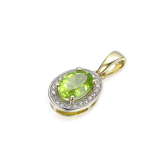 Gems, Diamantový přívěsek Gwen II, kombinované zlato s brilianty a peridoty