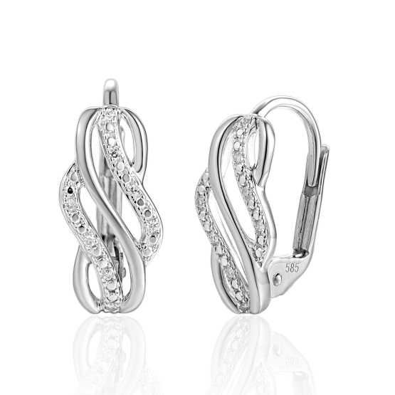Diamantové náušnice Avena, bílé zlato s brilianty