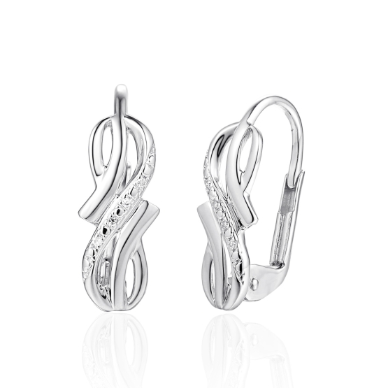 Diamantové náušnice Wavara, bílé zlato s brilianty