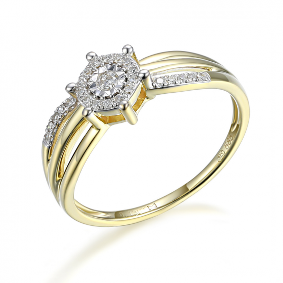 Gems, Diamantový prsten Jocelyn, kombinované zlato s brilianty, vel.: 58, ø18,5 mm, 3812885-5-58-99